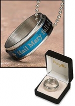 Hail Mary Stainless Steel Revolving Ring Pendant