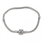 Silver Tone Plated Snake Chain Classic Bracelet for Pandora Chamilia Bead