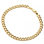 10k Yellow Gold 5.5mm Diamond-Cut Curb Chain Men's Bracelet, 8.5