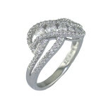 1 CT Light Brown & White Diamond Ring in 10K White Gold In Size 7