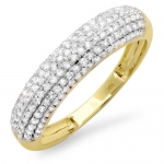 0.50 Carat (ctw) 14k Yellow Gold Round White Diamond Ladies Anniversary Wedding Band 1/2 CT