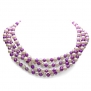 7-8mm White Freshwater Pearl and 5-6mm Purple Freshwater Pearl Endless Necklace 72 Length.