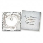 D.M. Bridesmaid Pearl Charm Bracelet with Gift Box