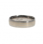 Titanium Wedding Ring with 14k Gold Inlay - Size 13