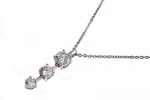 Sterling Silver Necklace w/ CZ stones - 16-18 Resizable Chain - Pendant: 25 mm