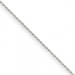 14k White Gold 0.65mm Pendant Chain Necklace - 18 Inch - Lobster Claw - JewelryWeb