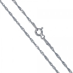 18 Inch Rhodium Plated Sterling Silver Chain 2 MM Singapore Style