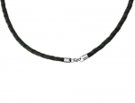 Mens Chisel Necklace in Leather and Stainless Steel 20 Inch