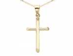 Cross Pendant Necklace in 14K Yellow Gold with Chain (1 /14 inch)