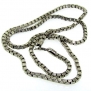 30 inch Silver plated Box link bling necklace