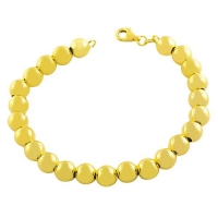 18 Karat Yellow Gold over Silver 8-mm Polished Bead Ball Bracelet (8 Inch)