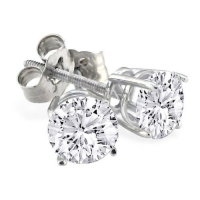 1 1/2ct Round Diamond Stud Earrings in 18K White Gold SI H [Jewelry]