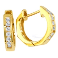 1/4ct Huggy Style Diamond Earrings in 10k Yellow Gold