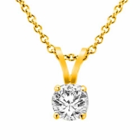 18K Yellow Gold Round Solitaire Diamond Pendant (5/8 ctw, G-H/SI1-I2)