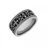Stainless Steel|Black Plated Ring Sz 9