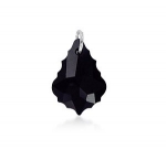 Sterling Silver Multifaceted Jet Black Crystal Baroque 25 x 12mm Pendant Made with Swarovski Elements