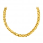 8mm Gold Tone Magnetic Necklace with Fold over Clasp