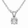 Sterling Silver Round Solitaire Diamond Pendant (2/5 ctw, G-H/SI1-I2)