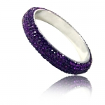 Six-Lined Purple Rhinestone Clay Based Bangle Bracelet Fashion Jewelry