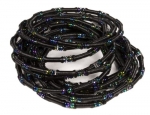 Piano Wire Black Eternity Bracelets - Set of 12 Strands - Black -Packaged in an Organza Jewelry Gift Bag