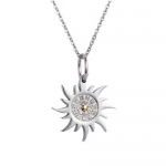 PlusMinus 316L Stainless Steel Sun Totem Pendant Necklace For man Halloween Pendant Necklace, + Gift Box