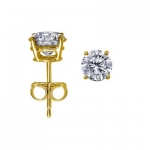 14K Yellow Gold, Round, Diamond Stud Earrings (1/3 ctw, G-H Color, SI1-I2 Clarity)