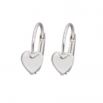 14k White Gold Heart Leverback Children's Earrings