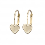 14k Gold Heart Leverback Children's Earrings