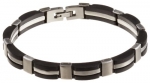 Kenneth Cole REACTION Men's Stainless Steel Bracelet With Black Thick Links,Silver/Black,One Size