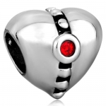 Pugster Bling Garnet Red Swarovski Crystal Heart Lover Bead Fit Pandora Chamilia Biagi Charms Bracelet