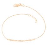 14 Karat Rose Gold Diamond Cut Sideways Bar Adjustable Bracelet (7.5 inch)