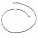 Sterling Silver 1.8-mm Diamond-cut Round Box Anklet (10 Inch)