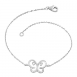 Sterling Silver With White Cubic Zirconia Butterfly Bracelet (7.25 inch)