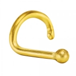 TINY BALL 14kt Yellow Gold Nose Ring Screw / Twist - 20 Gauge