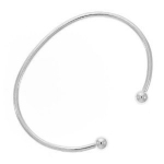 European Style Silver Bangle Cuff Bracelet For Pandora or Biagi Beads Screw End 6.5 Inches