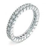 Sterling Silver Cubic Zirconia Eternity Round CZ Ring Sz 7