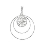 Cut Out Circle Design Pendant with Diamond Cut Design in the Center