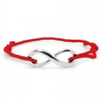 Sterling Silver Infinity Red Rope Adjustable (5 to 10) Bracelet