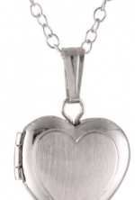 Sterling Silver Children's Hand Engraved Heart Locket Pendant Necklace , 13