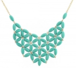 Chunky Cluster Party Statement Necklace - Turquoise (Jcn20)