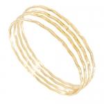 Yellow Gold Pl Bangle Bracelet Set 4 Thin Made in USA Catalina Regular Size
