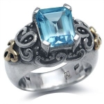4ct. Natural Blue Topaz 18K Gold 925 Sterling Silver Ring Size 8 (Limited Collection )