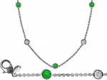 Original Star K(tm) 18 Inch Gems By The Yard Necklace With Cubic Zirconia And Simulated Emerald in 925 Sterling Silver