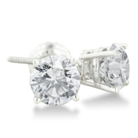2ct Round Diamond Stud Earrings in 18K White Gold
