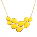 Yellow Bubble Jewelry Drop Shape Necklace Yellow Necklace Cluster Necklace (Fn0564-Yellow) (Yellow)