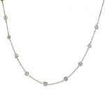 36 Sterling Silver Crystal Dimaond-Like Cubic Zirconia Chain Neklace by the Inch