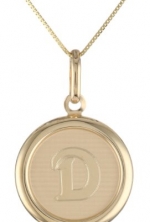 14k Yellow Gold Initial D Pendant Necklace, 18