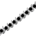 1 CT Black Diamond Bracelet .925 Sterling Silver