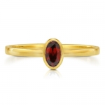 Oval Cut Natural Garnet Gemstone 10K Solid Yellow Gold Ring 0.21 Ct - Nickel Free Engagement Wedding Ring Size 5