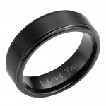 New Mens 7mm Black Tungsten Ring Engraved I Love You In Black Velvet Ring Box By Willis Judd Size 11